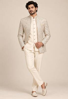 Beige open jodhpuri for man ::: bandhgala ethnic wear 1
