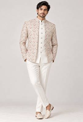 Gold beige jodhpuri for man ::: bandhgala ethnic wear 1