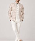 Gold beige jodhpuri for man ::: bandhgala ethnic wear