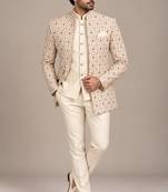 Pitch beige jodhpuri for man ::: bandhgala ethnic wear