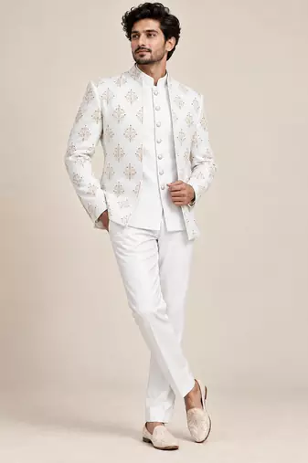 White jodhpuri for man ::: bandhgala ethnic wear