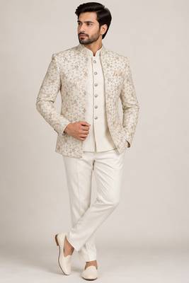 Beige open jodhpuri for man ::: bandhgala ethnic wear 1
