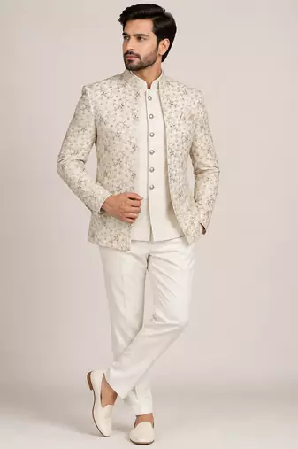 Beige open jodhpuri for man ::: bandhgala ethnic wear