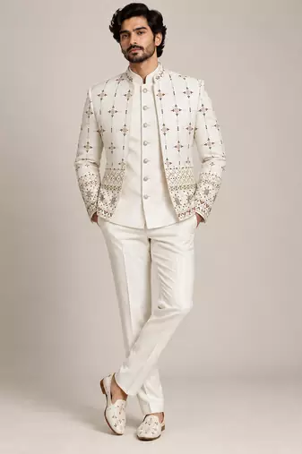 White open jodhpuri for man ::: bandhgala ethnic wear