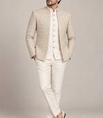 Golden beige open jodhpuri for man ::: bandhgala ethnic wear