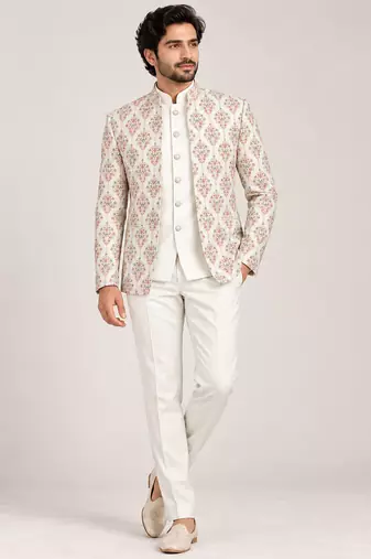 White open jodhpuri for man ::: bandhgala ethnic wear