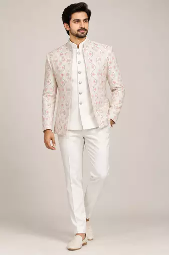 Beige jodhpuri for man ::: bandhgala ethnic wear