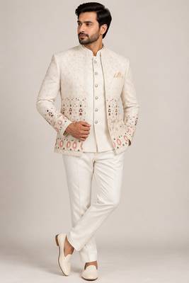 Beige open jodhpuri for man ::: bandhgala ethnic wear 1
