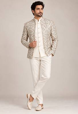 Beige open jodhpuri for man ::: bandhgala ethnic wear 1