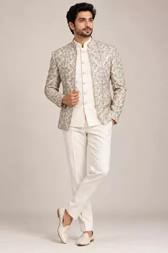 Beige open jodhpuri for man ::: bandhgala ethnic wear