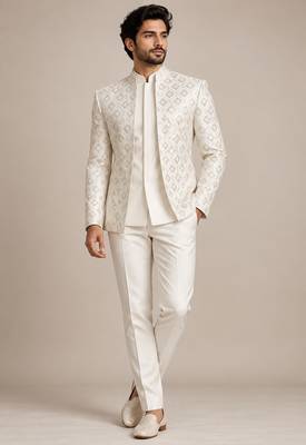 Beige open jodhpuri for man ::: bandhgala ethnic wear 1