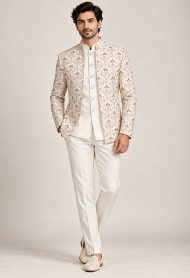Beige jodhpuri for man ::: bandhgala ethnic wear 1