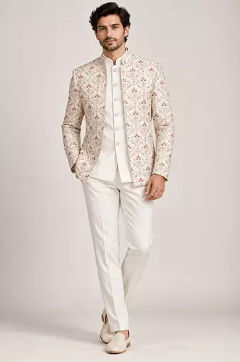 Beige jodhpuri for man ::: bandhgala ethnic wear