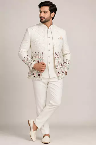 White open jodhpuri for man ::: bandhgala ethnic wear