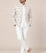 White maroon touchup open jodhpuri for man ::: bandhgala ethnic wear