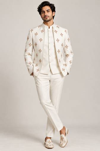 Beige open jodhpuri for man ::: bandhgala ethnic wear