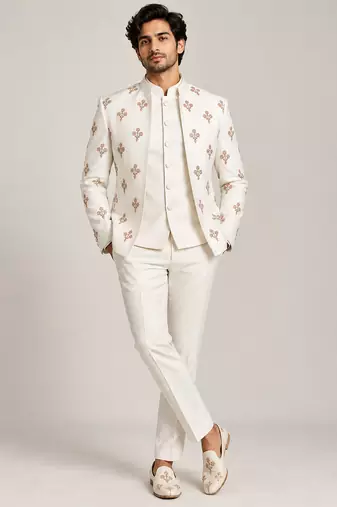 Beige open jodhpuri for man ::: bandhgala ethnic wear