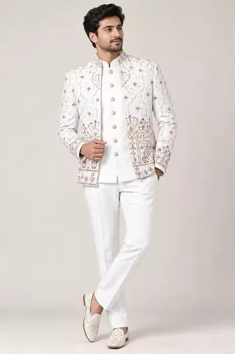 White open jodhpuri for man ::: bandhgala ethnic wear