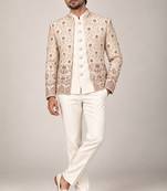 Golden beige open jodhpuri for man ::: bandhgala ethnic wear