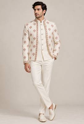 Beige maroontouchup open jodhpuri for man ::: bandhgala ethnic wear 1