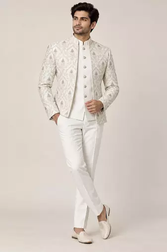 White open jodhpuri for man ::: bandhgala ethnic wear