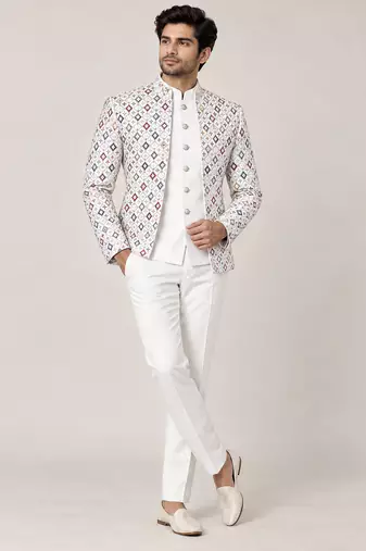 White open jodhpuri for man ::: bandhgala ethnic wear