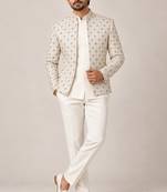 Beige gold touchup open jodhpuri for man ::: bandhgala ethnic wear