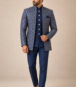 Blue open jodhpuri for man ::: bandhgala ethnic wear