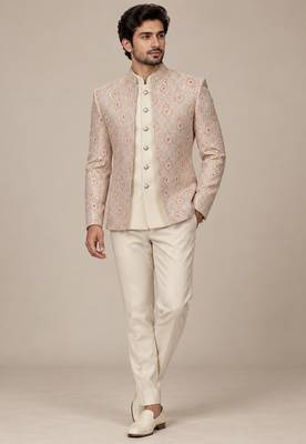 Pitch beige jodhpuri for man ::: bandhgala ethnic wear 1