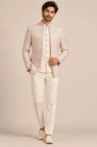 Pitch beige jodhpuri for man ::: bandhgala ethnic wear