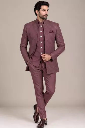 Maroon open jodhpuri for man ::: bandhgala ethnic wear
