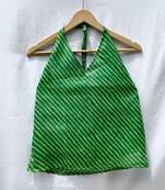 Green-lehariya-halter-neck-kota-doria-top-kj0021