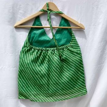 Green-lehariya-halter-neck-kota-doria-top-kj0021 2