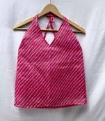 Pink-lehariya-halter-neck-kota-doria-top-kj0023
