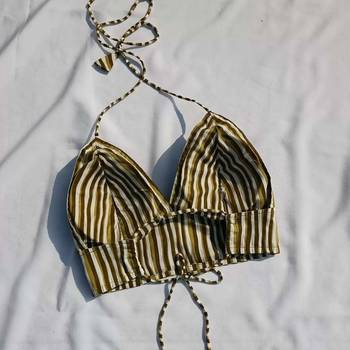 Green-stripe-cotton-padded-bra-kj0028 2