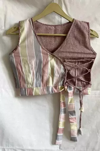 Rainbow-khadi-front-knot-with-criss-cross-cotton-top-kj0033