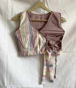 Rainbow-khadi-front-knot-with-criss-cross-cotton-top-kj0033