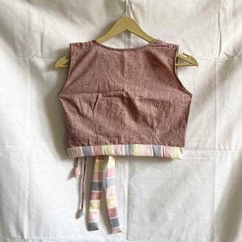 Rainbow-khadi-front-knot-with-criss-cross-cotton-top-kj0033 2