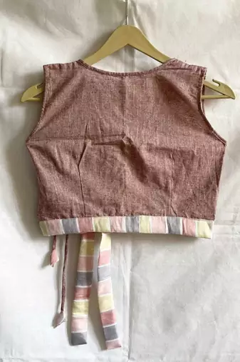 Rainbow-khadi-front-knot-with-criss-cross-cotton-top-kj0033