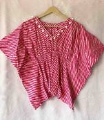Pink-lehariya-kaftan-cotton-top-kj0036