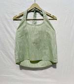 Green-round-neck-halter-neck-cotton-khadi-top-kj0038