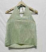 Green-halter-neck-cotton-khadi-top-kj0041