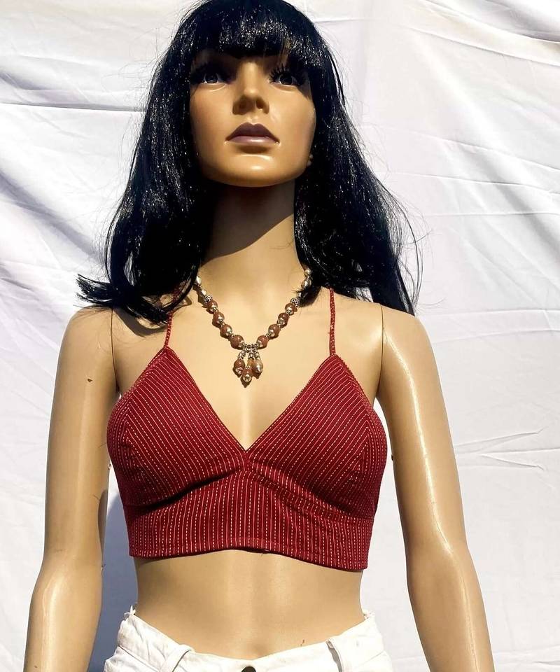 Maroon-kantha-cotton-padded-bra-kj0049