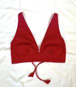 Red-deep-v-neck-cotton-kantha-bra-kj0092
