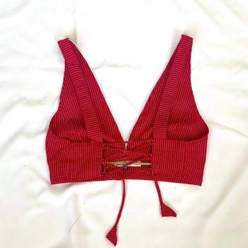 Red-deep-v-neck-cotton-kantha-bra-kj0092 2