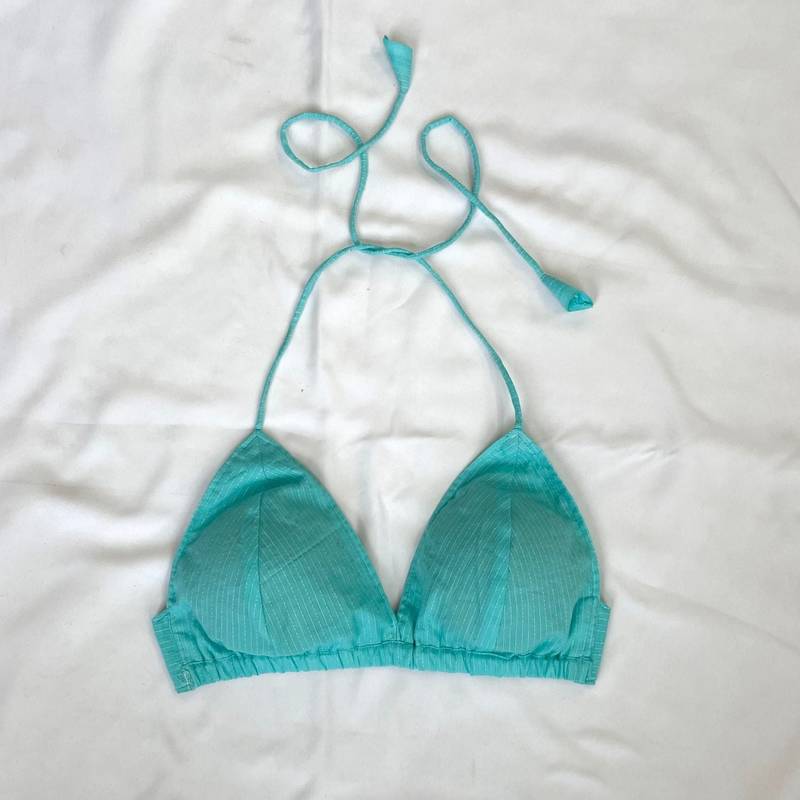 Cyan-blue-deep-v-neck-cotton-kantha-bra-kj0094