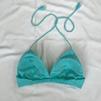Cyan-blue-deep-v-neck-cotton-kantha-bra-kj0094 2