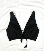 Black-deep-v-neck-cotton-kantha-bra-kj0097