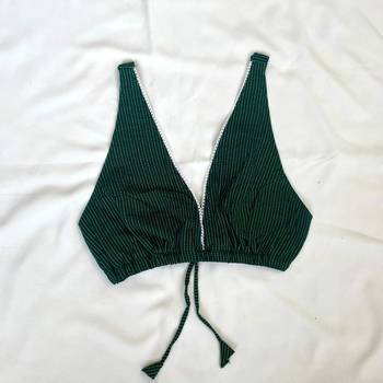 Bottle-green-deep-v-neck-cotton-kantha-bra-kj0099 1