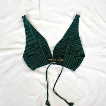 Bottle-green-deep-v-neck-cotton-kantha-bra-kj0099 2